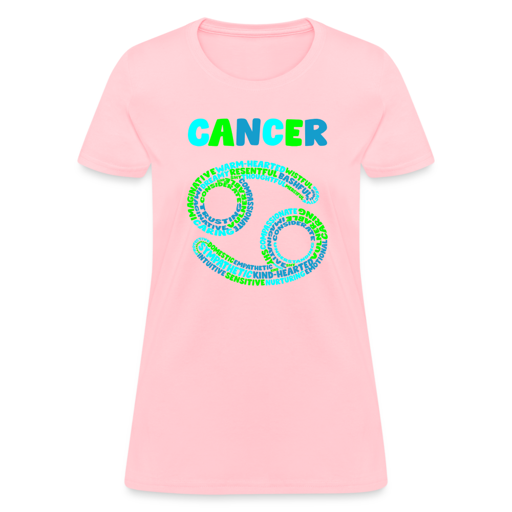 Women's Power Words Cancer T-Shirt - pink