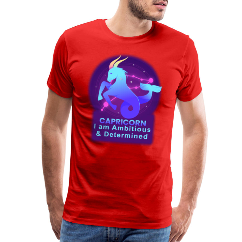 Men's Neon Capricorn Premium T-Shirt - red