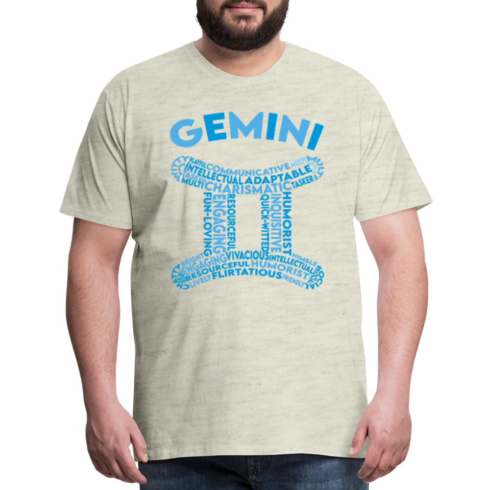 Men's Power Words Gemini Premium T-Shirt - heather oatmeal