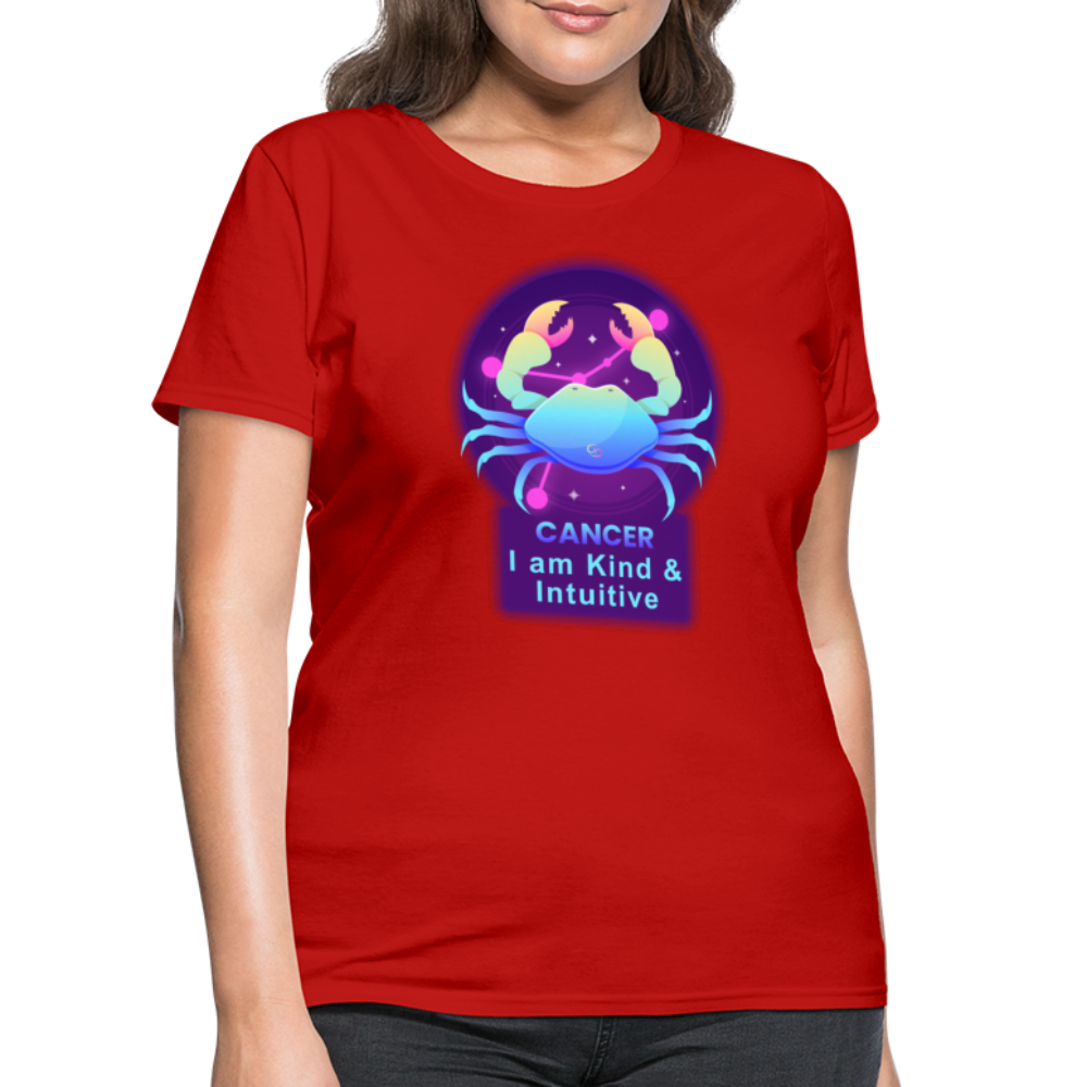 Women's Neon Cancer T-Shirt - red