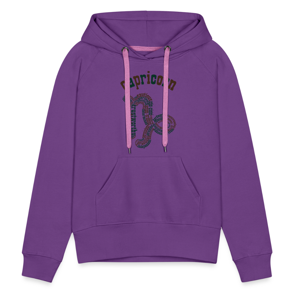 Women's Power Words Capricorn Premium Hoodie - purple 