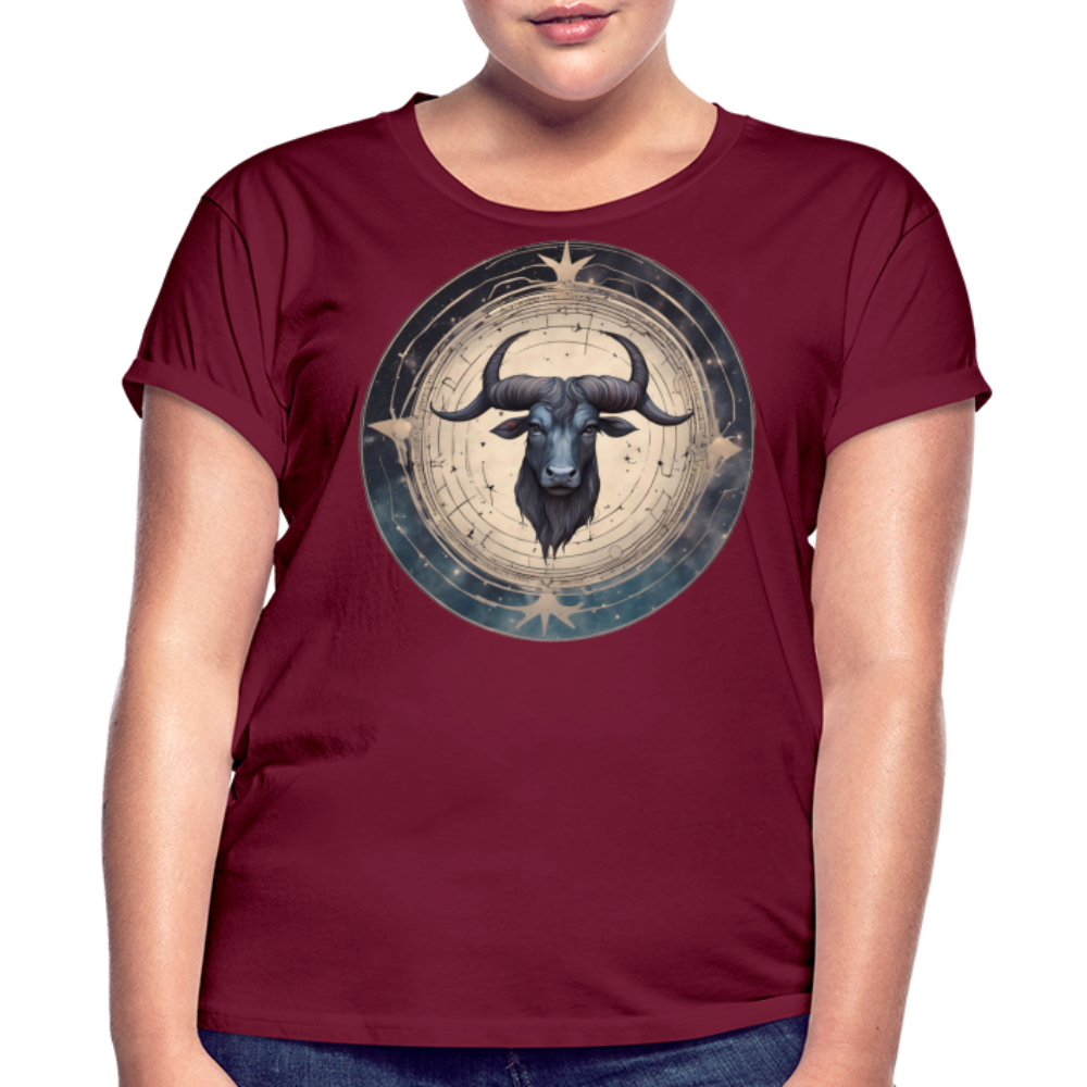 Women's Mythical Taurus Relaxed Fit T-Shirt - burgundy