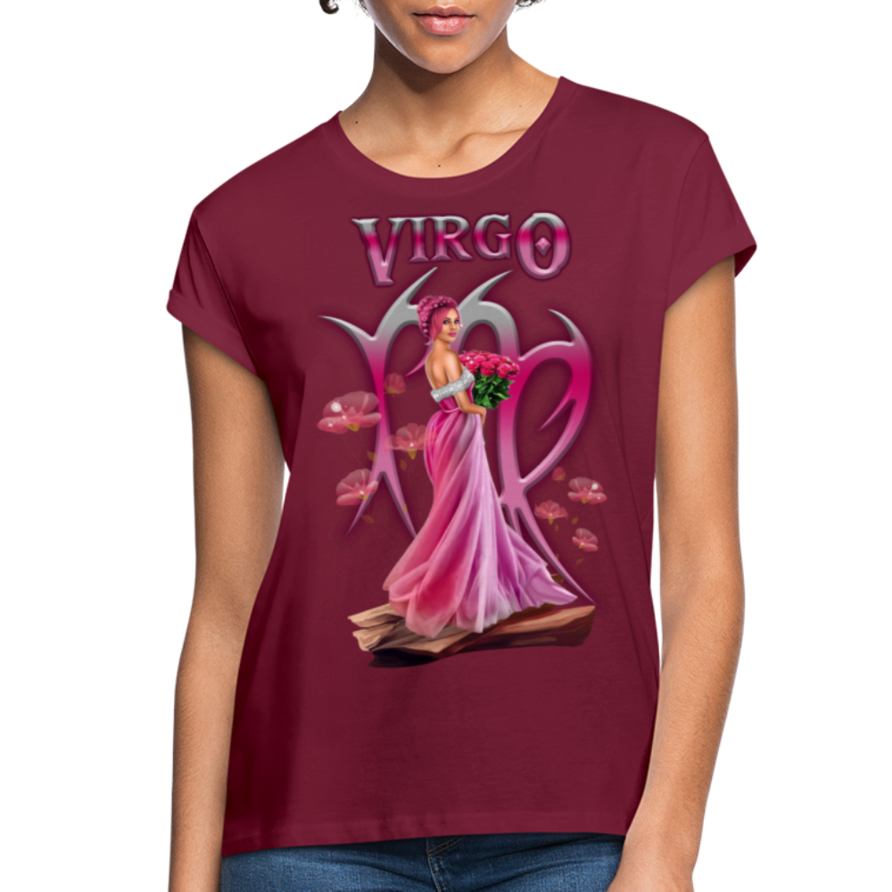 Women's Astral Virgo Relaxed Fit T-Shirt - burgundy