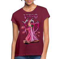 Thumbnail for Women's Astral Virgo Relaxed Fit T-Shirt - burgundy