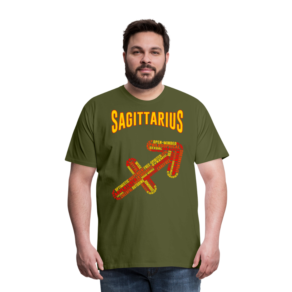 Men's Power Words Sagittarius Premium T-Shirt - olive green