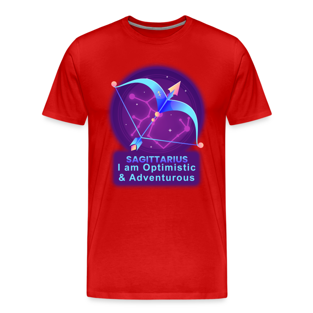 Men's Neon Sagittarius Premium T-Shirt - red