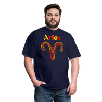 Thumbnail for Men's Power Words Aries Classic T-Shirt - navy