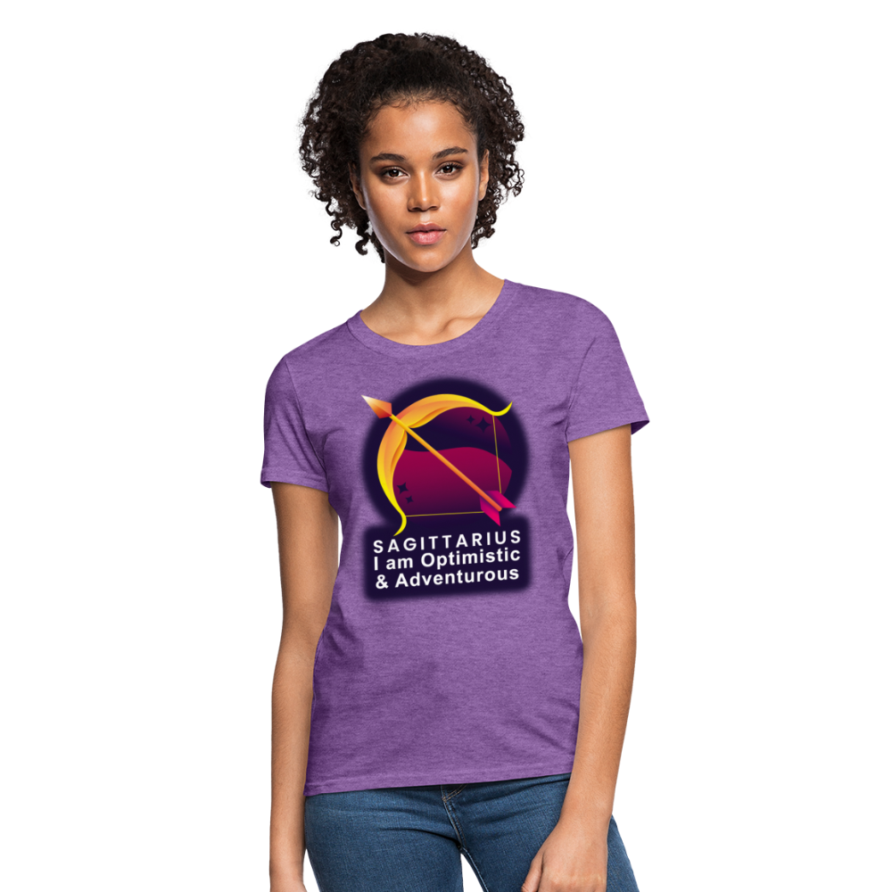 Women's Glow Sagittarius T-Shirt - purple heather