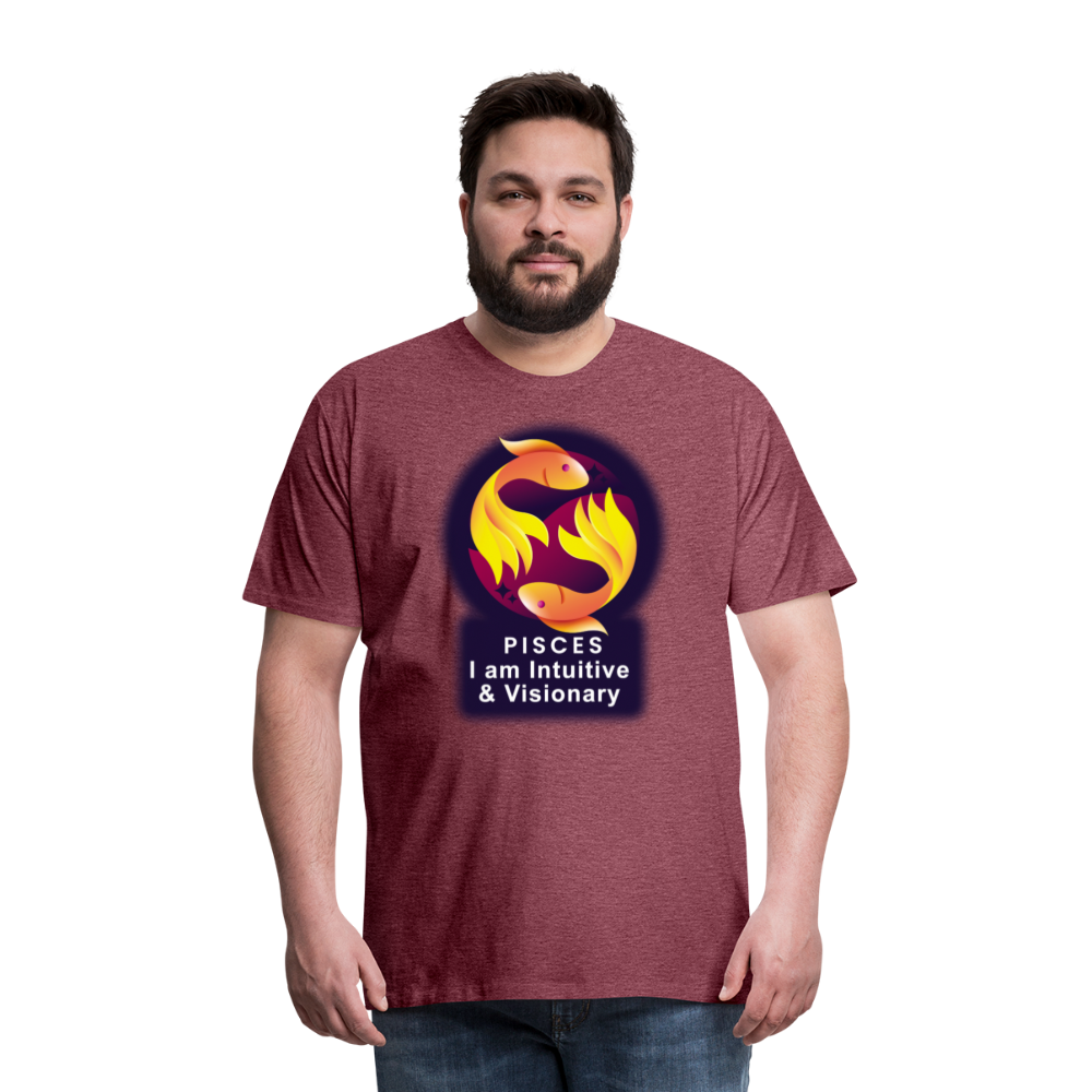 Men's Glow Pisces Premium T-Shirt - heather burgundy