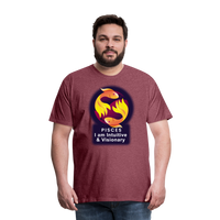 Thumbnail for Men's Glow Pisces Premium T-Shirt - heather burgundy