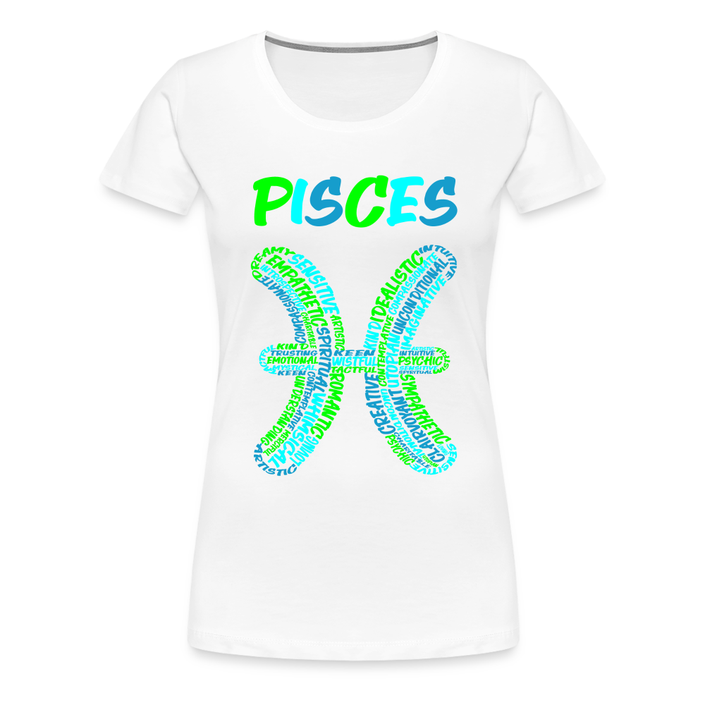 Women's Power Words Pisces Premium T-Shirt - white