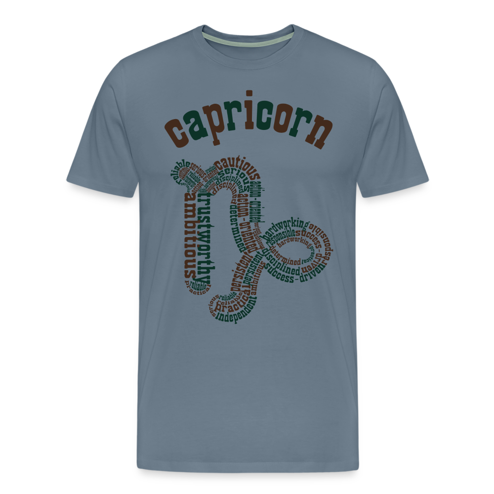 Men's Power Words Capricorn Premium T-Shirt - steel blue