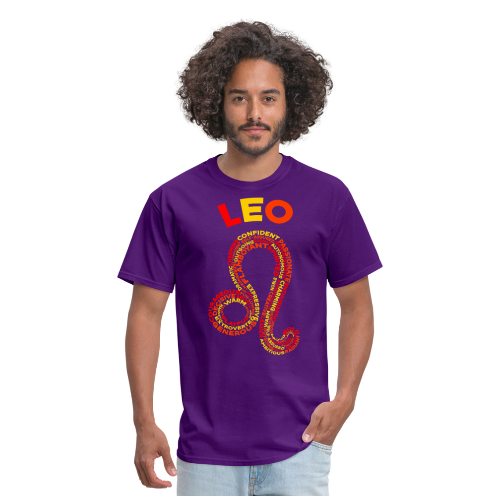 Men's Power Words Leo Classic T-Shirt - purple