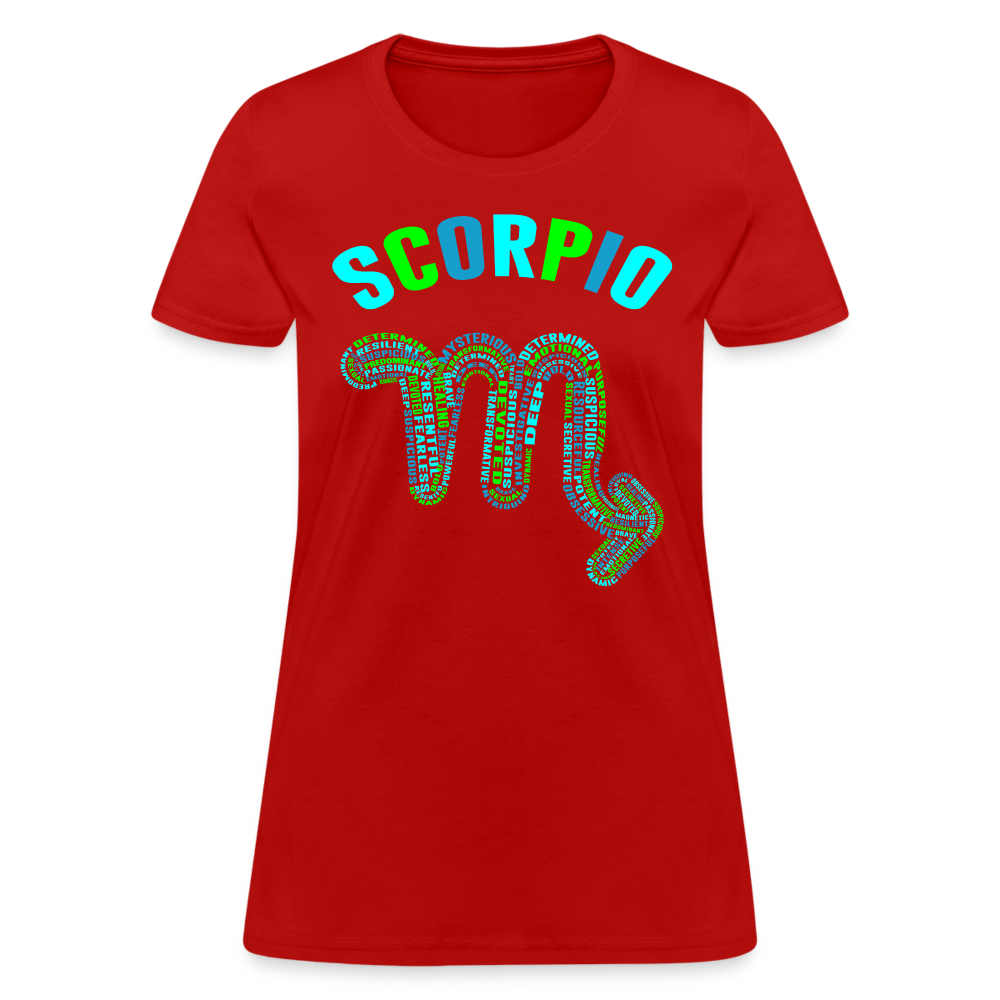 Women's Power Words Scorpio T-Shirt - red