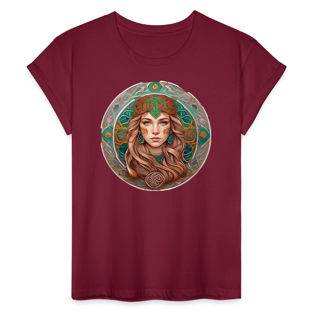 Women's Mythical Virgo Relaxed Fit T-Shirt - burgundy