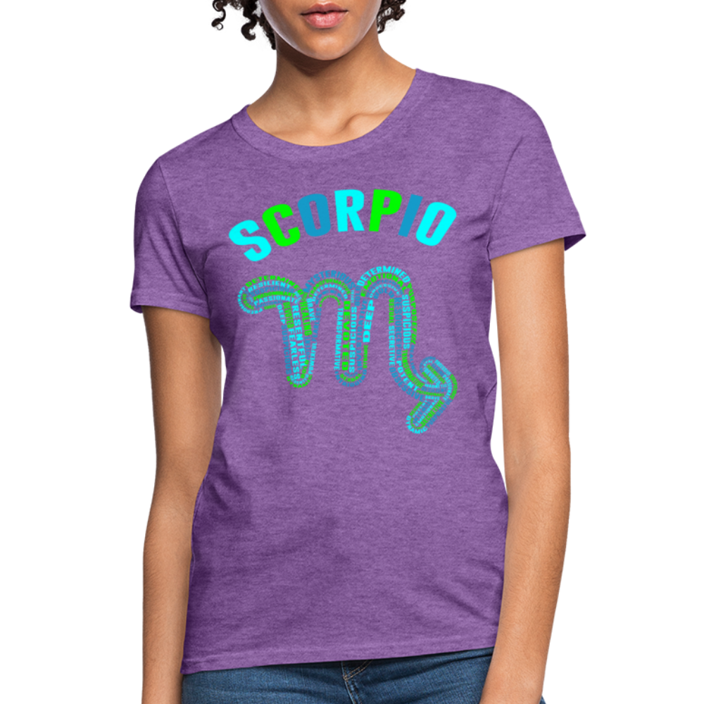 Women's Power Words Scorpio T-Shirt - purple heather