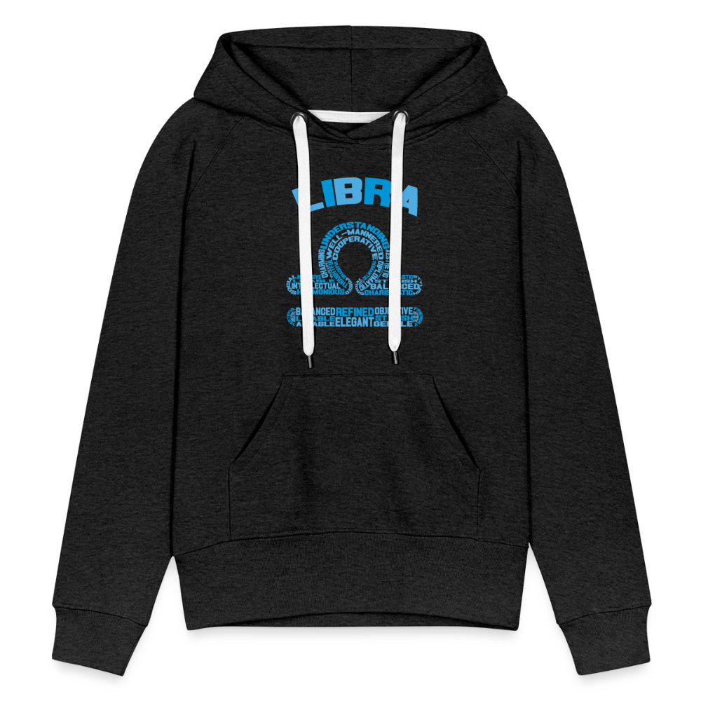 Women's Power Words Libra Premium Hoodie - charcoal grey