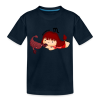 Thumbnail for Kid’s Astro Girl Scorpio Premium Organic T-Shirt - deep navy