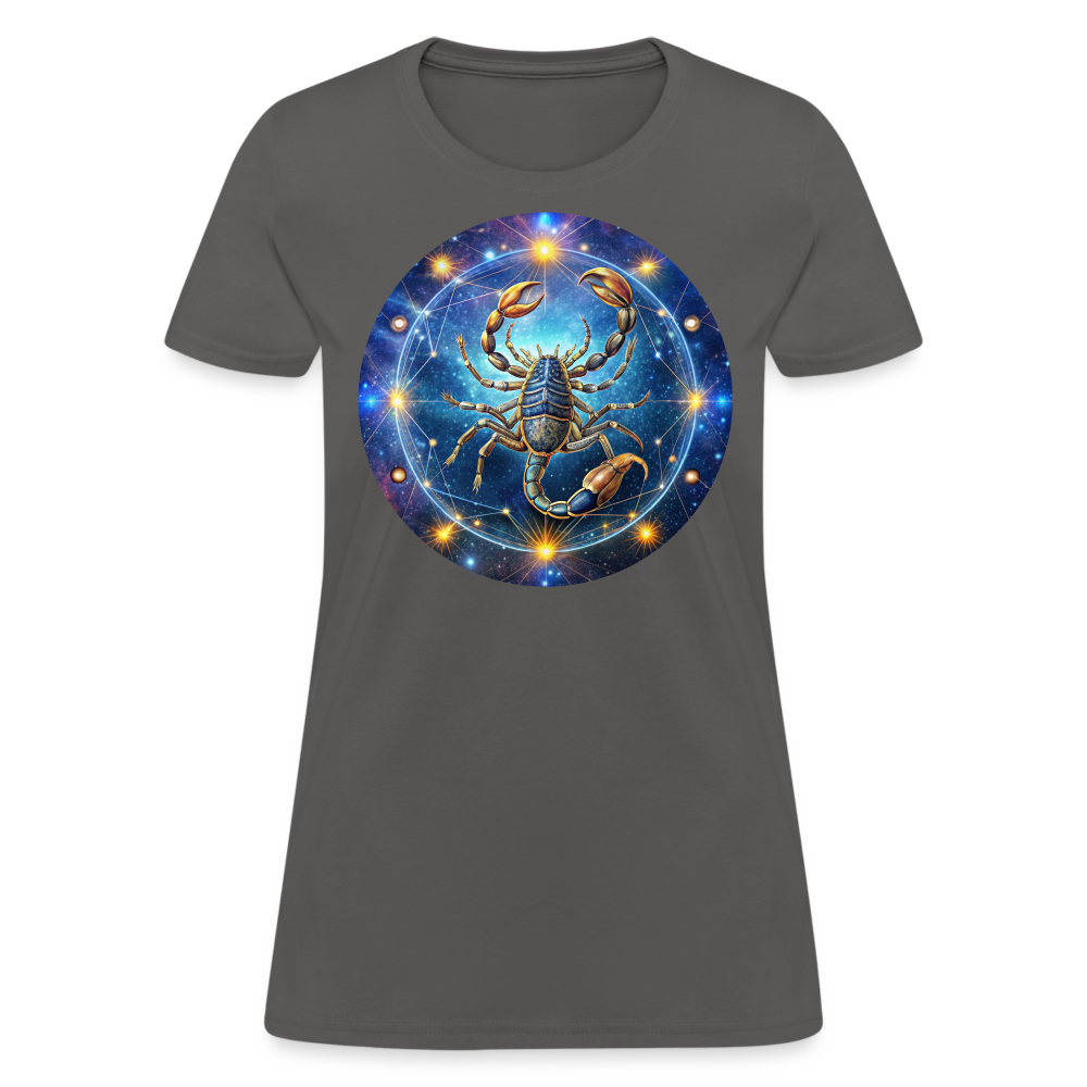 Women's Symbol Scorpio T-Shirt - charcoal