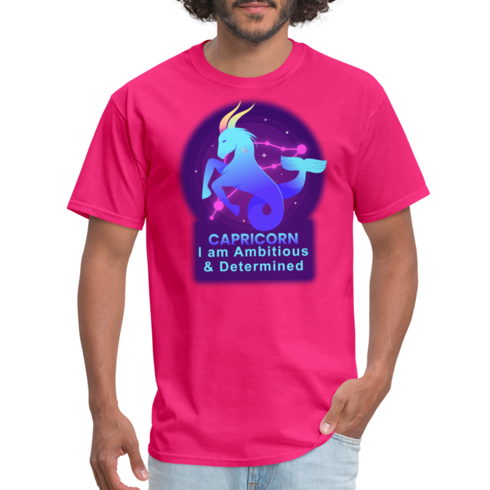 Men's Neon Capricorn Classic T-Shirt - fuchsia