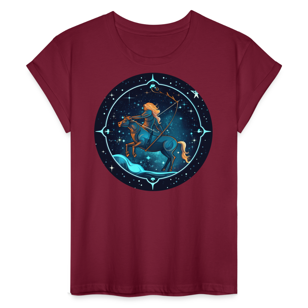 Women's Magic Sagittarius Relaxed Fit T-Shirt - burgundy