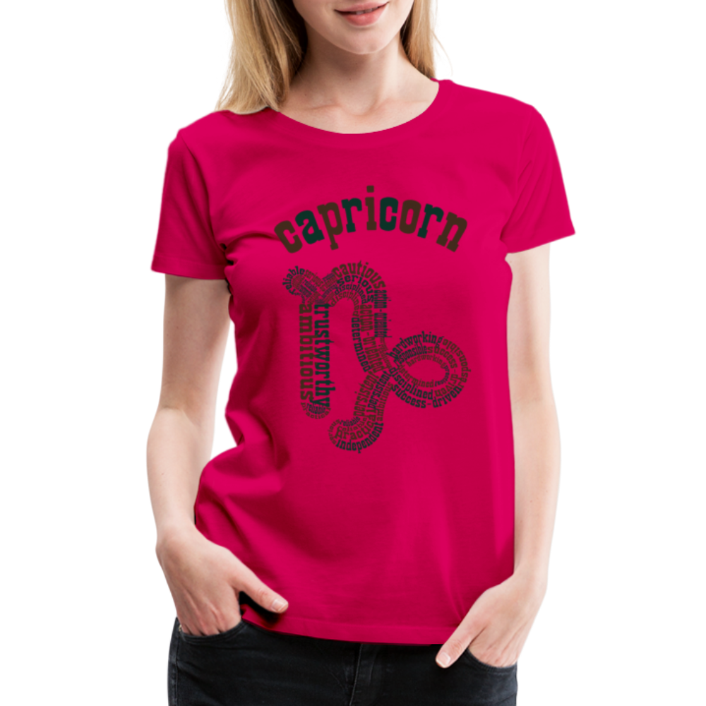 Women's Power Words Capricorn Premium T-Shirt - dark pink