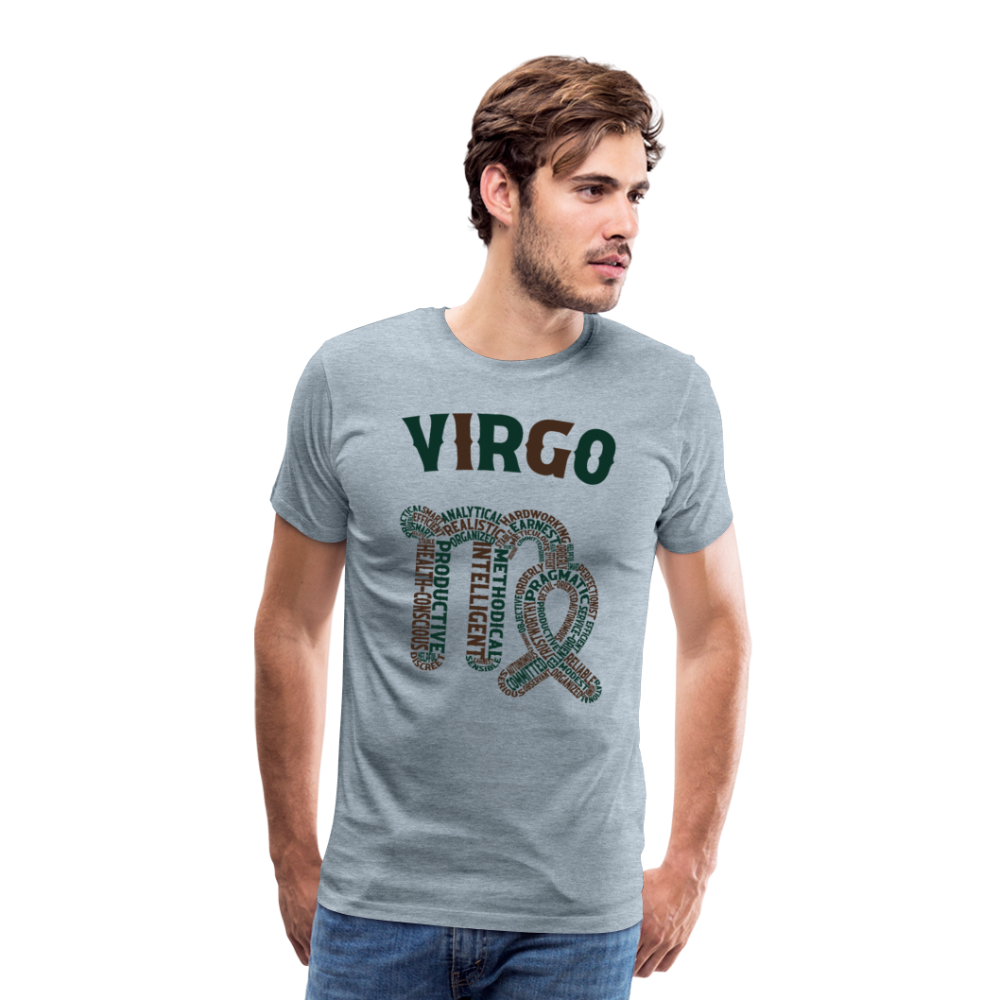 Men's Power Words Virgo Premium T-Shirt - heather ice blue