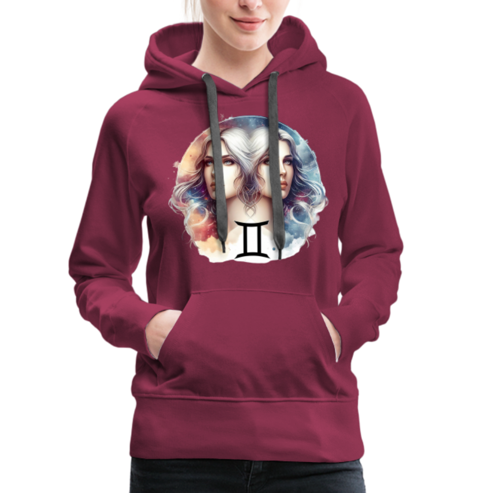 Women’s Mythical Gemini Premium Hoodie - burgundy