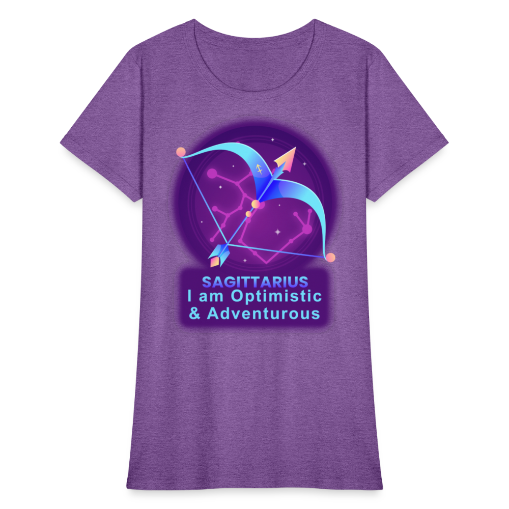 Women's Neon Sagittarius T-Shirt - purple heather