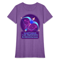 Thumbnail for Women's Neon Sagittarius T-Shirt - purple heather