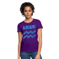 Thumbnail for Women's Power Words Aquarius T-Shirt - purple