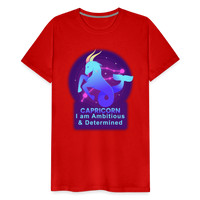 Thumbnail for Men's Neon Capricorn Premium T-Shirt - red