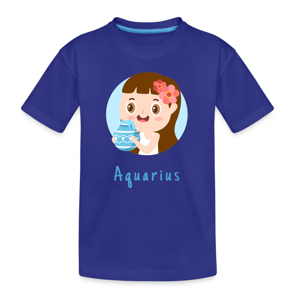 Kid’s Astro Toon Aquarius Premium Organic T-Shirt - royal blue