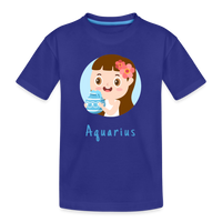 Thumbnail for Kid’s Astro Toon Aquarius Premium Organic T-Shirt - royal blue