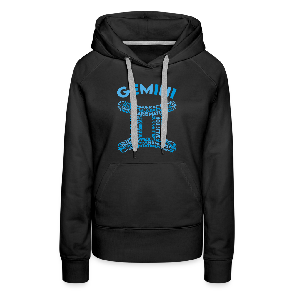 Women's Power Words Gemini Premium Hoodie - black