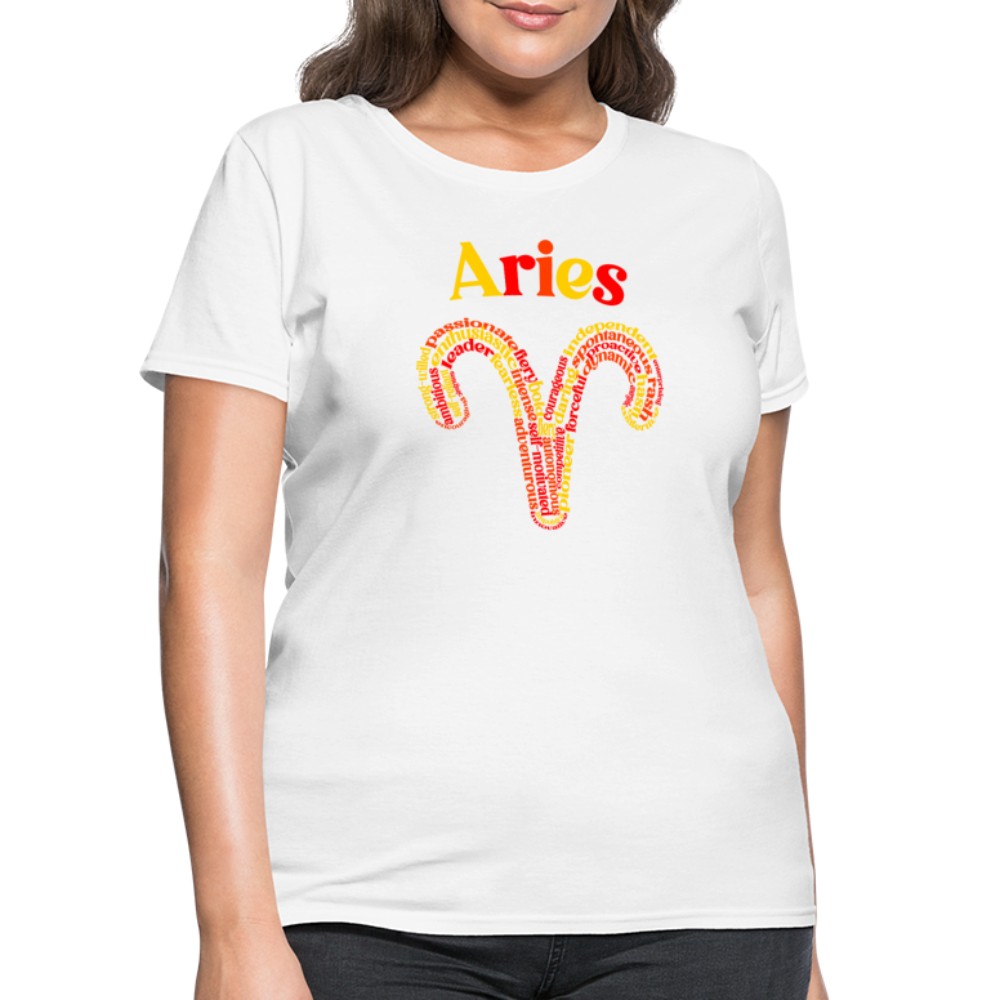 Women's Power Words Aries T-Shirt - white