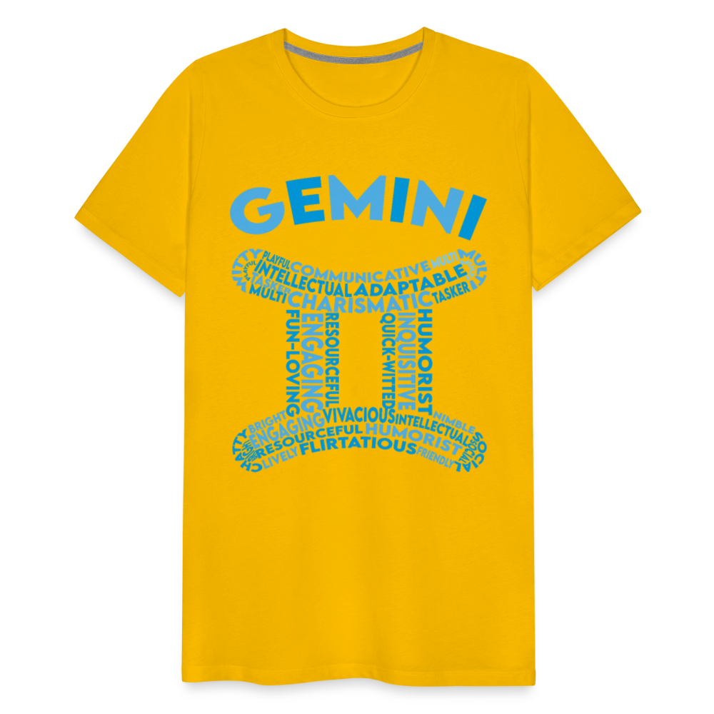 Men's Power Words Gemini Premium T-Shirt - sun yellow