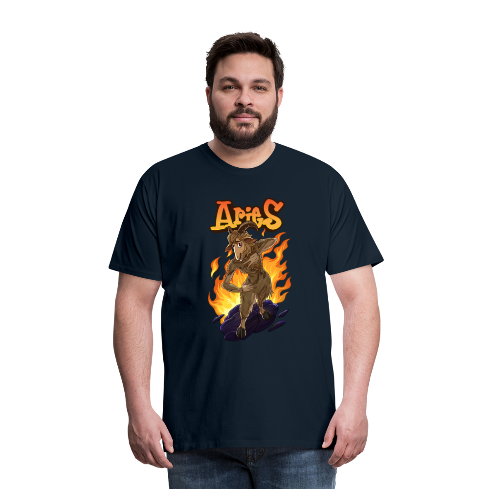 Men's Fiery Aries Premium T-Shirt - deep navy