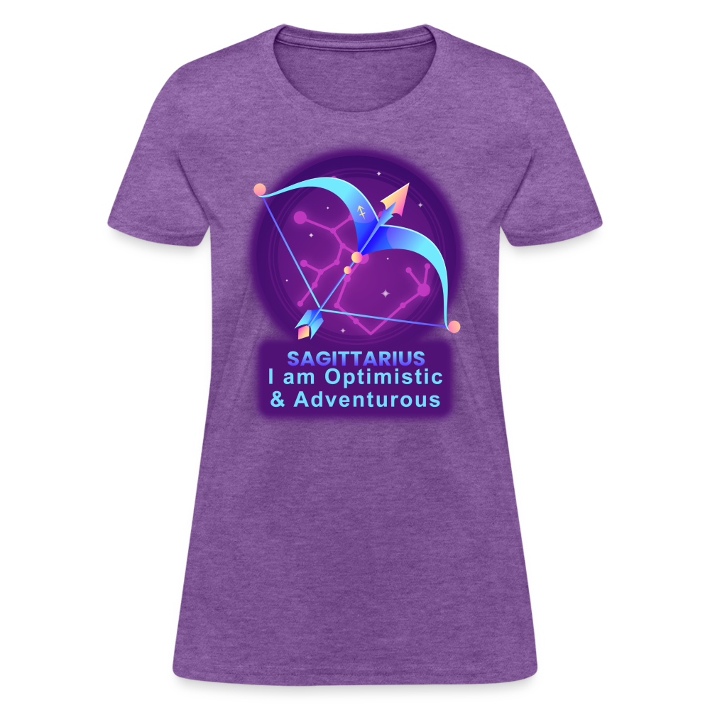 Women's Neon Sagittarius T-Shirt - purple heather