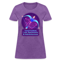 Thumbnail for Women's Neon Sagittarius T-Shirt - purple heather