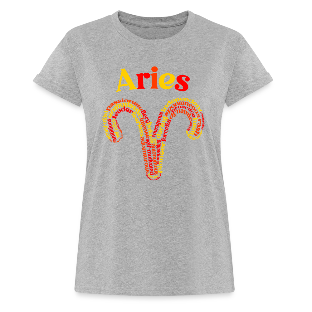 Women's Power Words Aries Relaxed Fit T-Shirt - heather gray