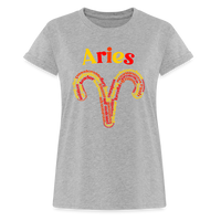 Thumbnail for Women's Power Words Aries Relaxed Fit T-Shirt - heather gray