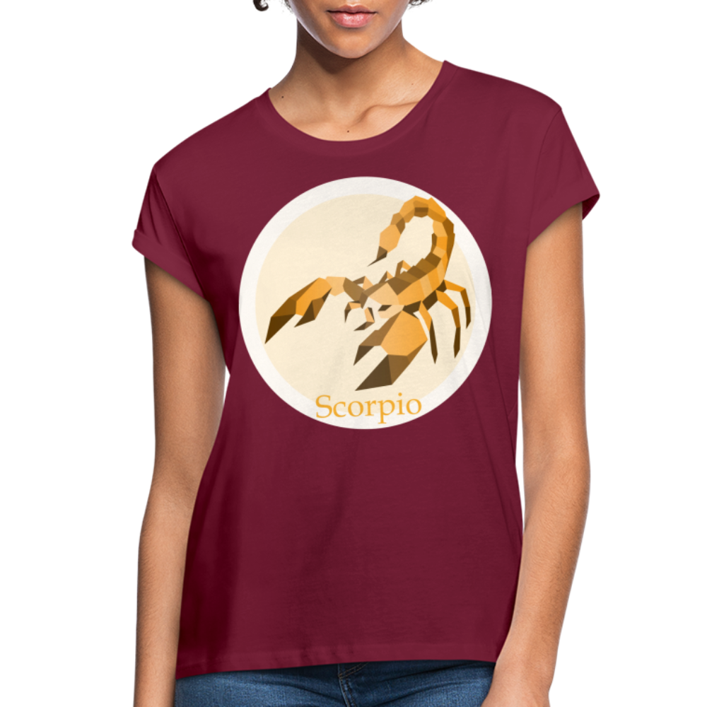 Women's Mosaic Scorpio Relaxed Fit T-Shirt - burgundy