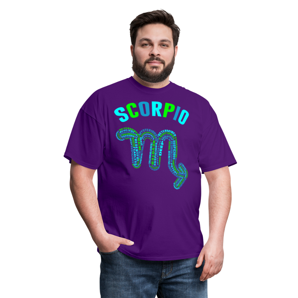 Men's Power Words Scorpio Classic T-Shirt - purple