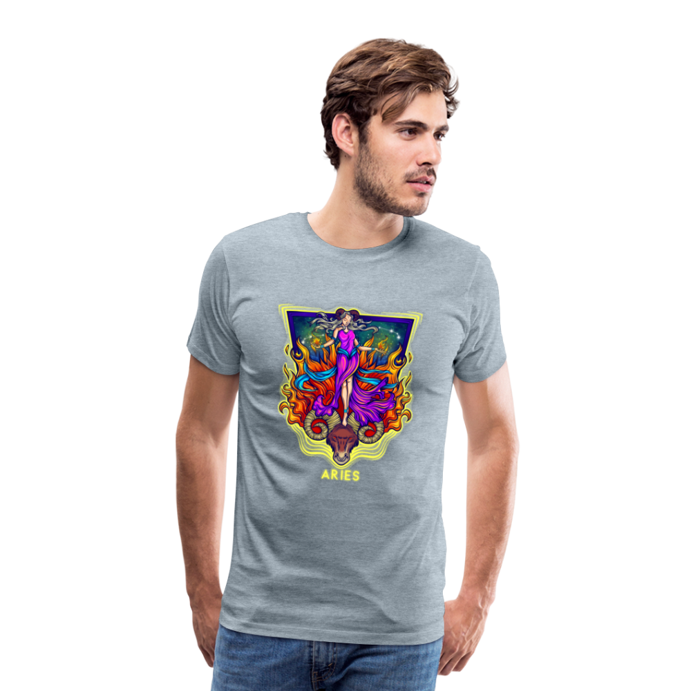 Men's Psychedelic Premium T-Shirt - heather ice blue