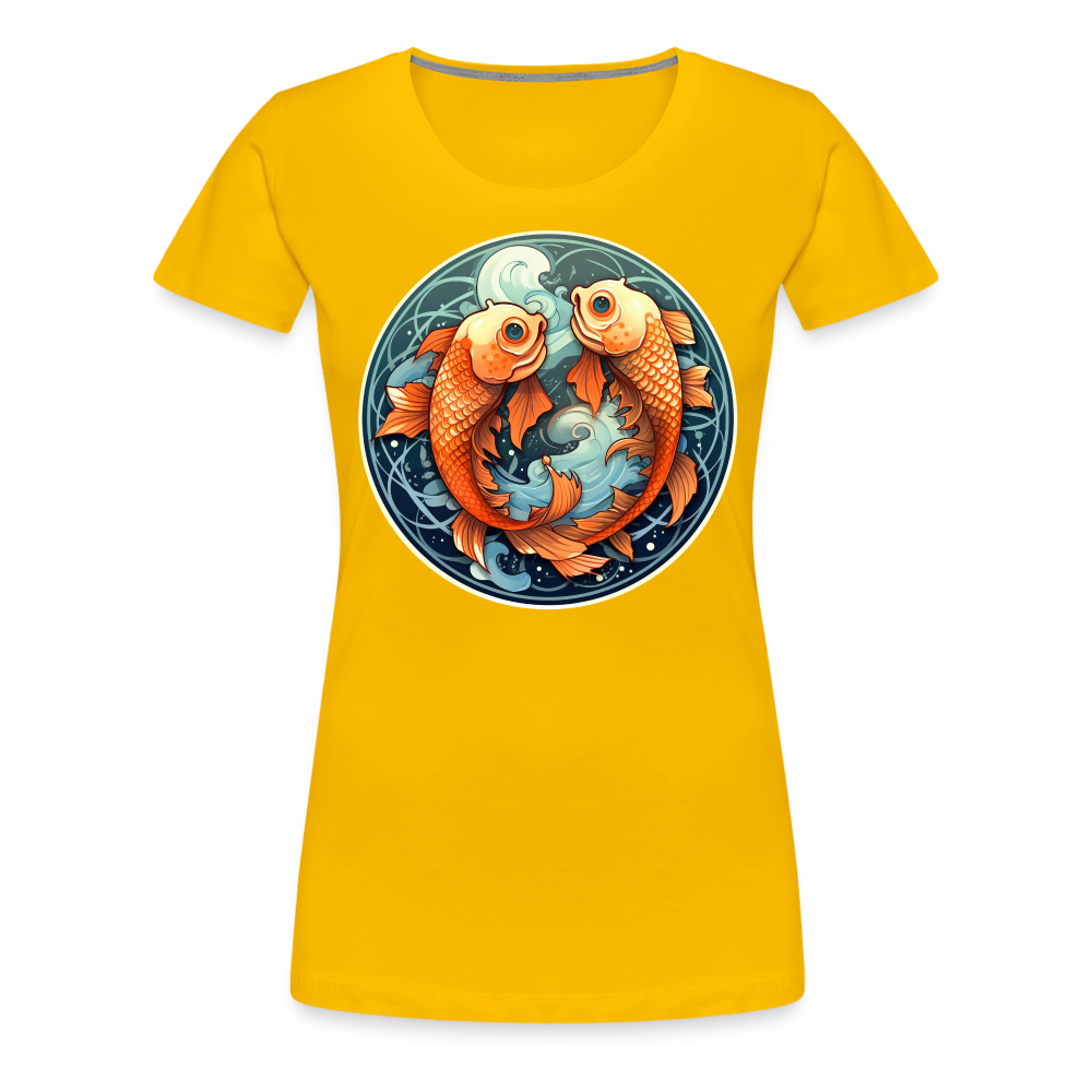 Women’s Symbol Pisces Premium T-Shirt - sun yellow