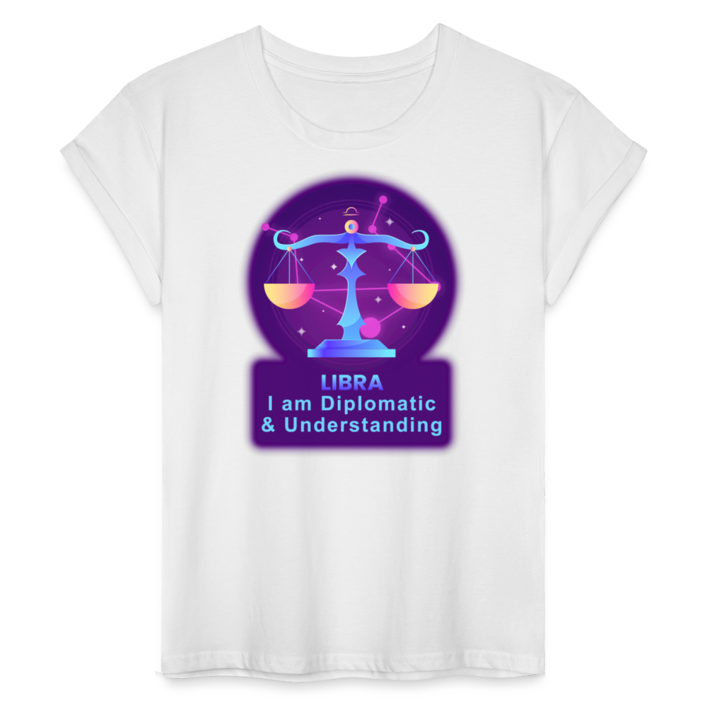 Women's Neon Libra Relaxed Fit T-Shirt - white