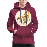 Thumbnail for Women’s Mosaic Scorpio Premium Hoodie - burgundy