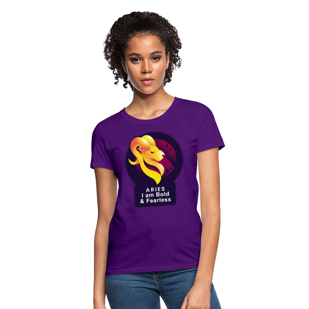 Women's Glow Aries T-Shirt - purple