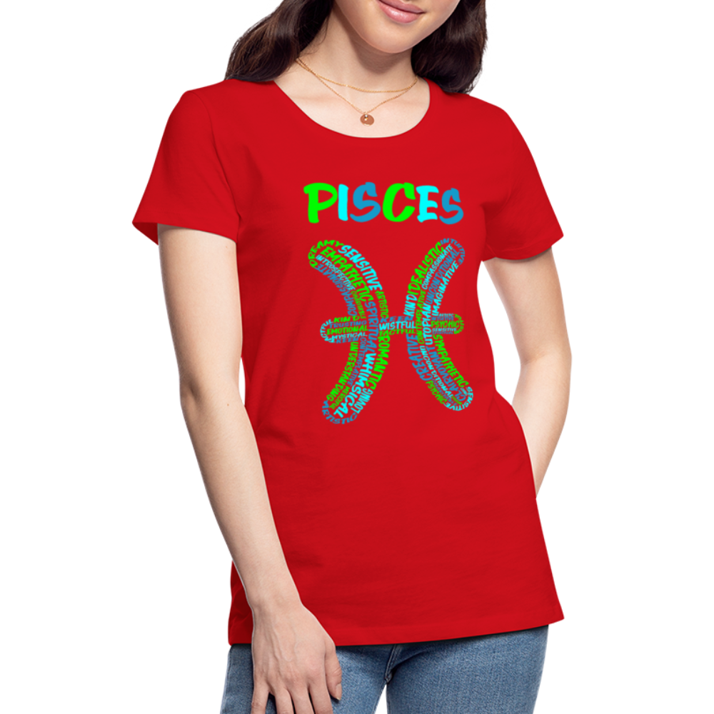 Women's Power Words Pisces Premium T-Shirt - red